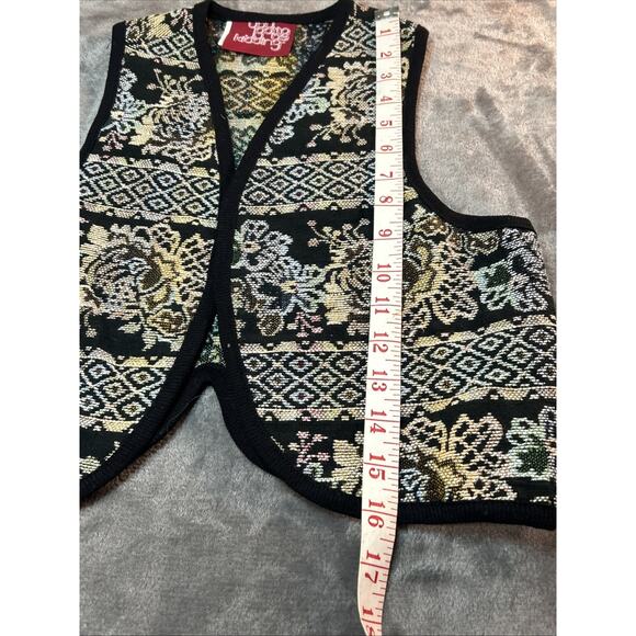 Vintage Western Tapestry Vest Women's Sz M Woven Pattern Folk Boho Earthy - Picture 6 of 8